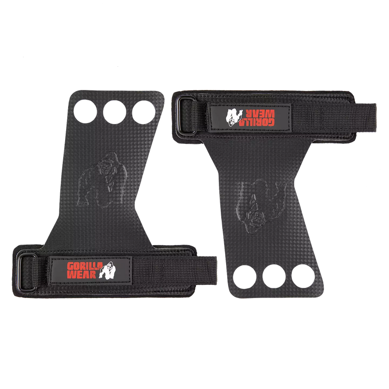 Ladda bild till gallerivisaren, Gorilla Wear 3-Hole Carbon Lifting Grips, black