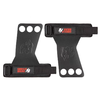 Ladda bild till gallerivisaren, Gorilla Wear 3-Hole Carbon Lifting Grips, black