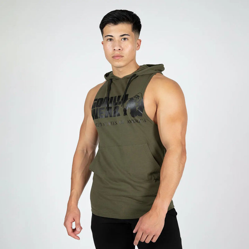 Ladda bild till gallerivisaren, Gorilla Wear Rogers Hooded Tank Top, army green