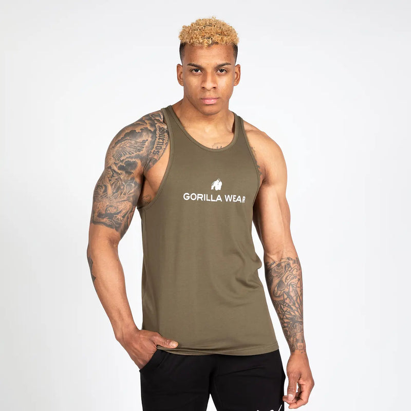 Ladda bild till gallerivisaren, Gorilla Wear Carter Stretch Tank Top, army green