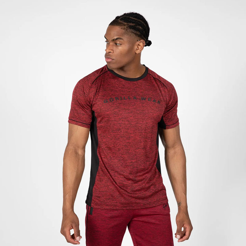 Ladda bild till gallerivisaren, Gorilla Wear Fremont T-Shirt, burgundy red/black