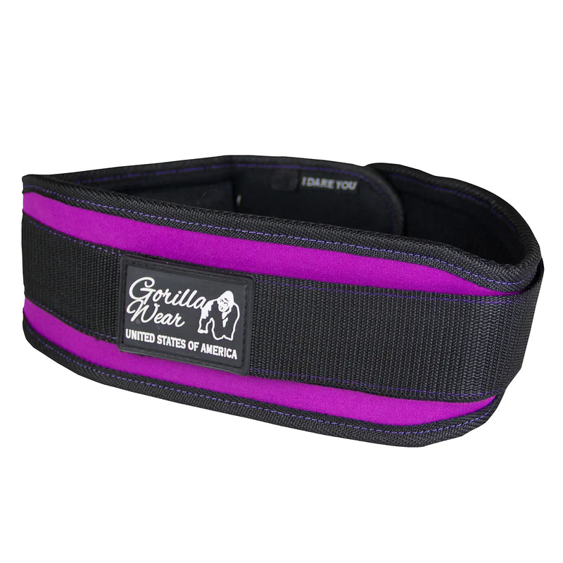Ladda bild till gallerivisaren, Gorilla Wear 4 Inch Women's Lifting Belt, black/purple