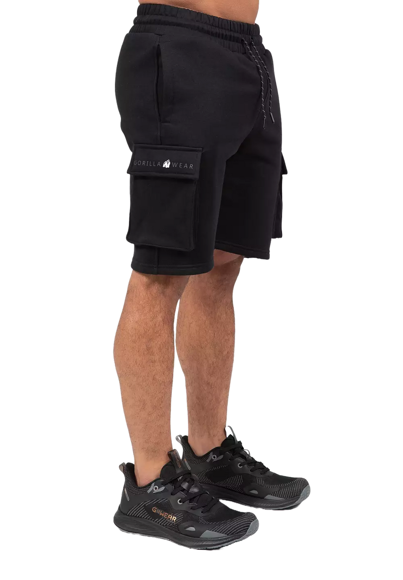Ladda bild till gallerivisaren, Gorilla Wear Hudson Cargo Sweat Shorts, black
