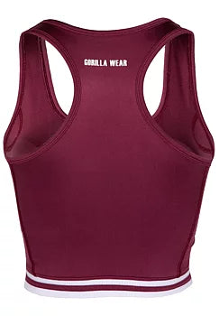 Ladda bild till gallerivisaren, Gorilla Wear Mesa Zip Front Crop Top, burgundy red
