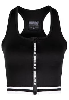 Ladda bild till gallerivisaren, Gorilla Wear Mesa Zip Front Crop Top, black