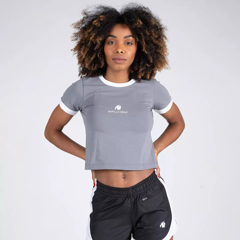 Ladda bild till gallerivisaren, Gorilla Wear New Orleans Cropped T-Shirt, grey