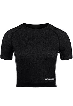 Ladda bild till gallerivisaren, Gorilla Wear Selah Seamless Crop Top, black