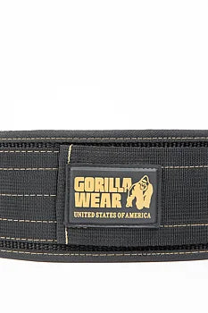 Ladda bild till gallerivisaren, Gorilla Wear 4 Inch Nylon Belt, black/gold