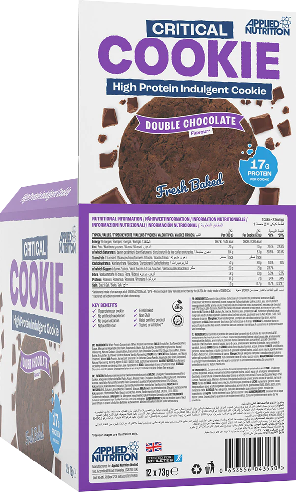 Ladda bild till gallerivisaren, Applied Nutrition Critical Cookie - 12 x 73 g - Dubbel Choklad