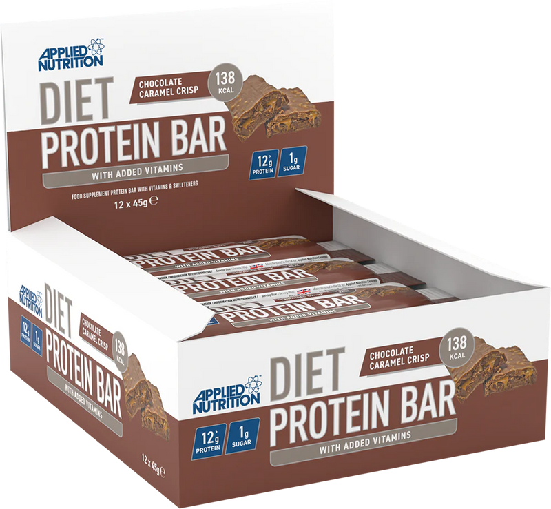 Ladda bild till gallerivisaren, Applied Nutrition Diet Protein Bar - 12 x 45 g - Choklad Karamell Crisp