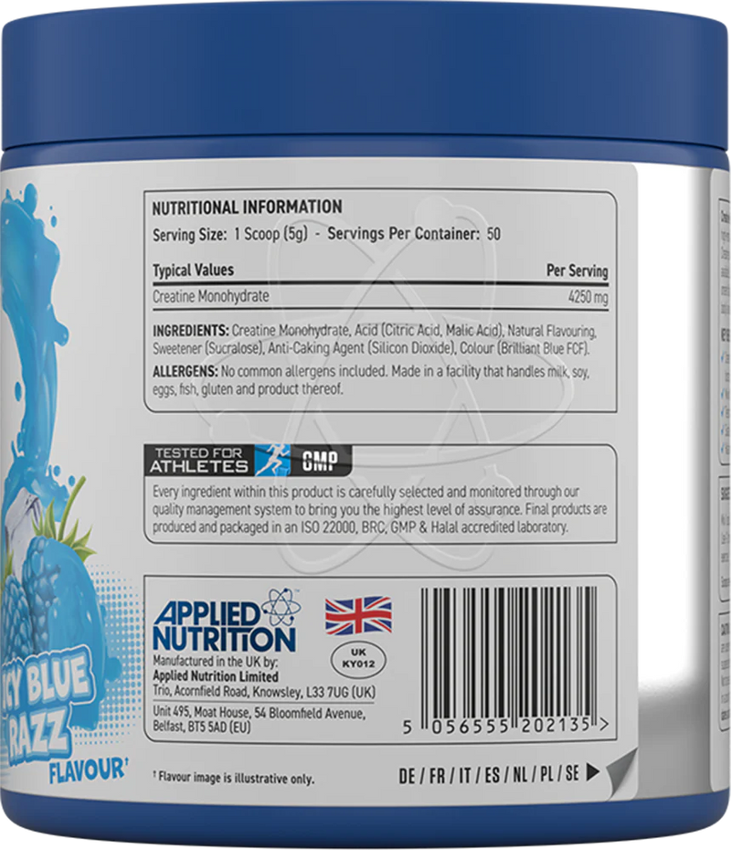 Ladda bild till gallerivisaren, Applied Nutrition Smaksatt Kreatin Monohydrat - 250 g - Blå Hallon