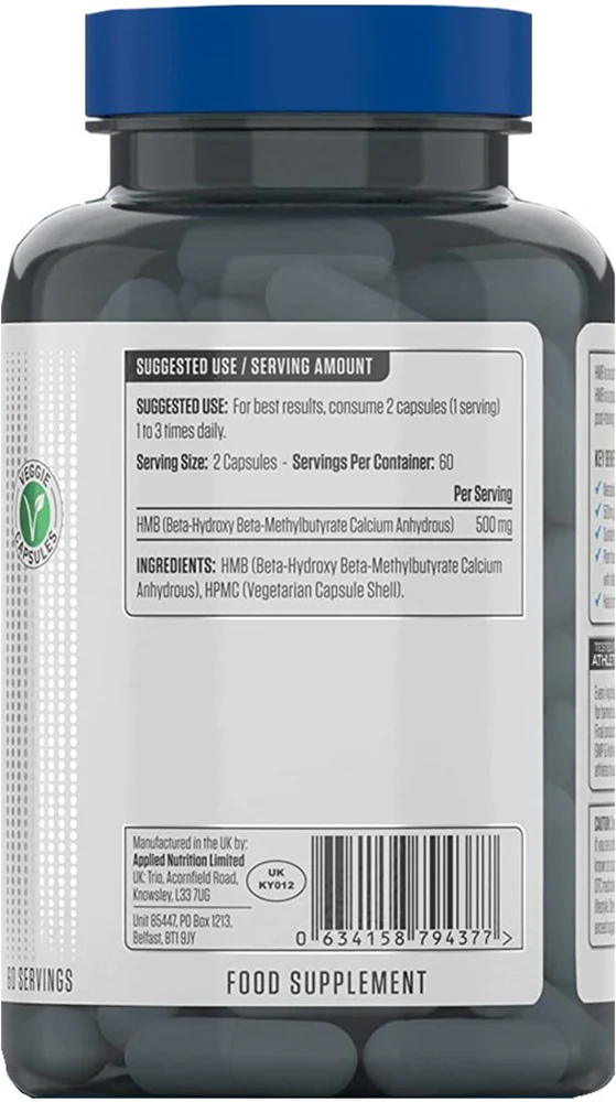 Ladda bild till gallerivisaren, Applied Nutrition HMB 500 mg - 120 kapslar