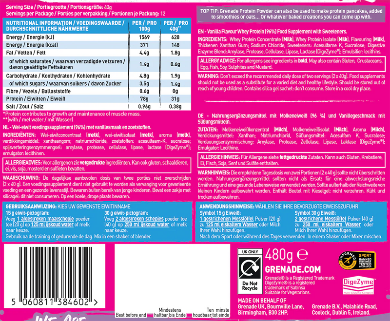 Ladda bild till gallerivisaren, Grenade Protein - 480 g Birthday Cake
