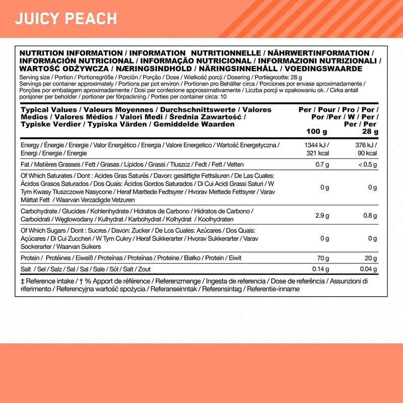 Ladda bild till gallerivisaren, Optimum Nutrition Clear Protein 100% Plant Protein Isolate - 280 g Juicy Peach