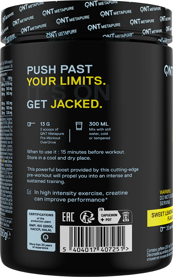Ladda bild till gallerivisaren, QNT Pre-Workout Overdrive - 390 g - Sweet Lemonade