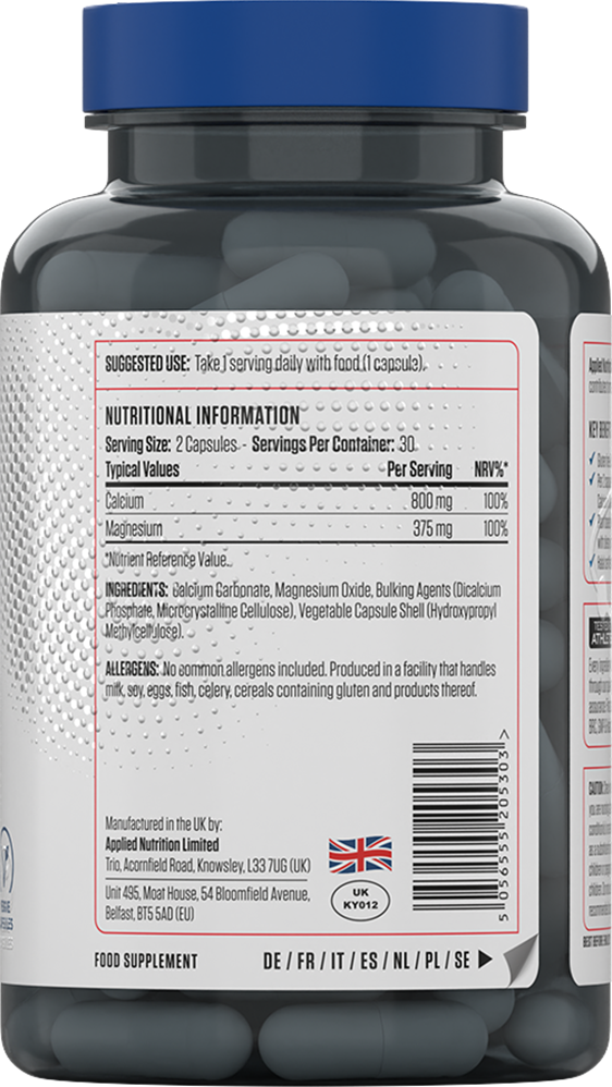 Ladda bild till gallerivisaren, Applied Nutrition Calcium & Magnesium - 60 caps