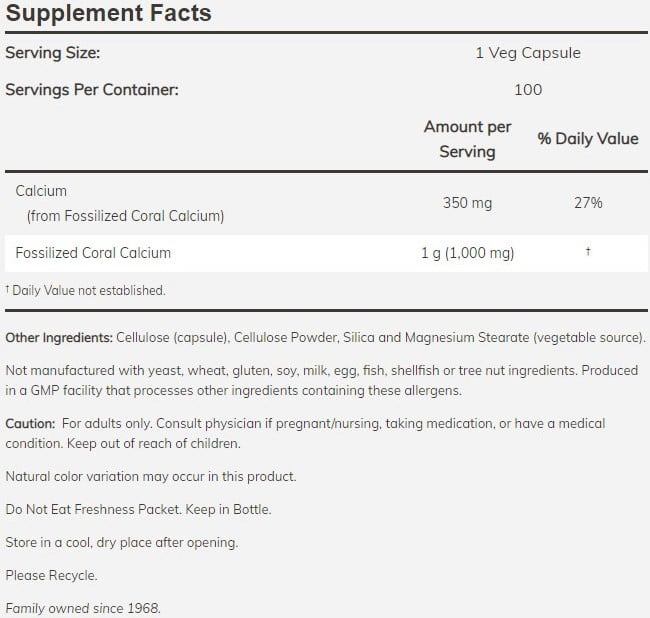 Ladda bild till gallerivisaren, NOW Foods NOW1279 Coral Calcium 1000 mg - 250 veg caps