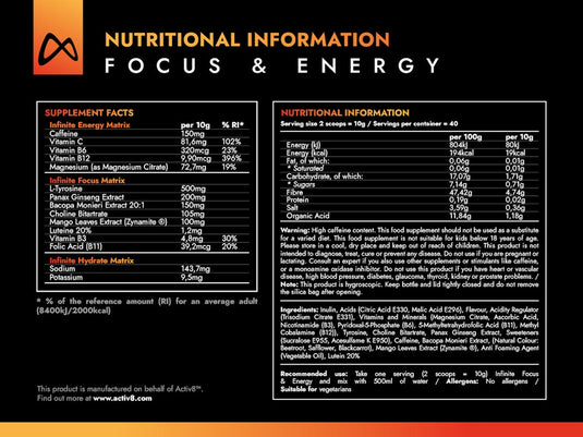 Activ8 Focus & Energi Dryck - 400 g - Original