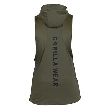  Ladda bild till gallerivisaren, Gorilla Wear Lawrence Hooded Tank Top, army green
