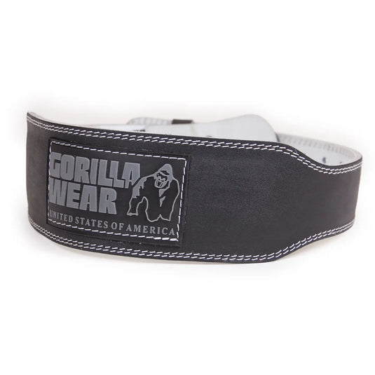 Gorilla Wear 4 Inch Padded Leather Belt, black/grey
