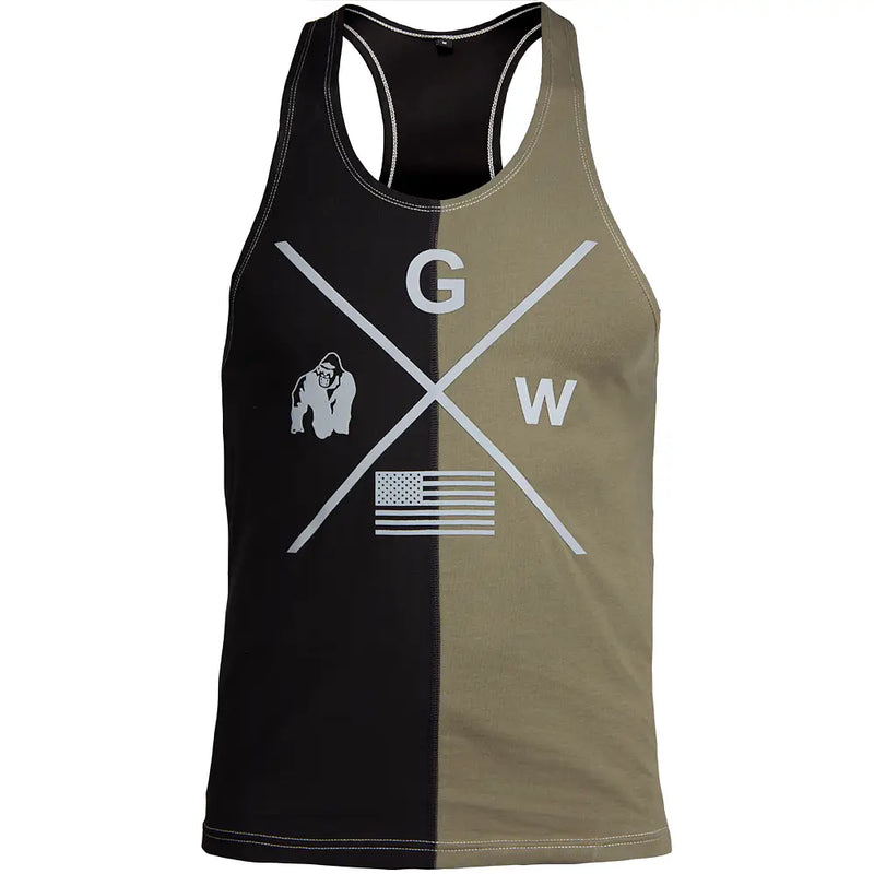  Ladda bild till gallerivisaren, Gorilla Wear Sterling Stringer Tank Top, black/army green
