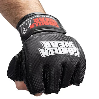  Ladda bild till gallerivisaren, Gorilla Wear Manton MMA Gloves (with thumb), black/white
