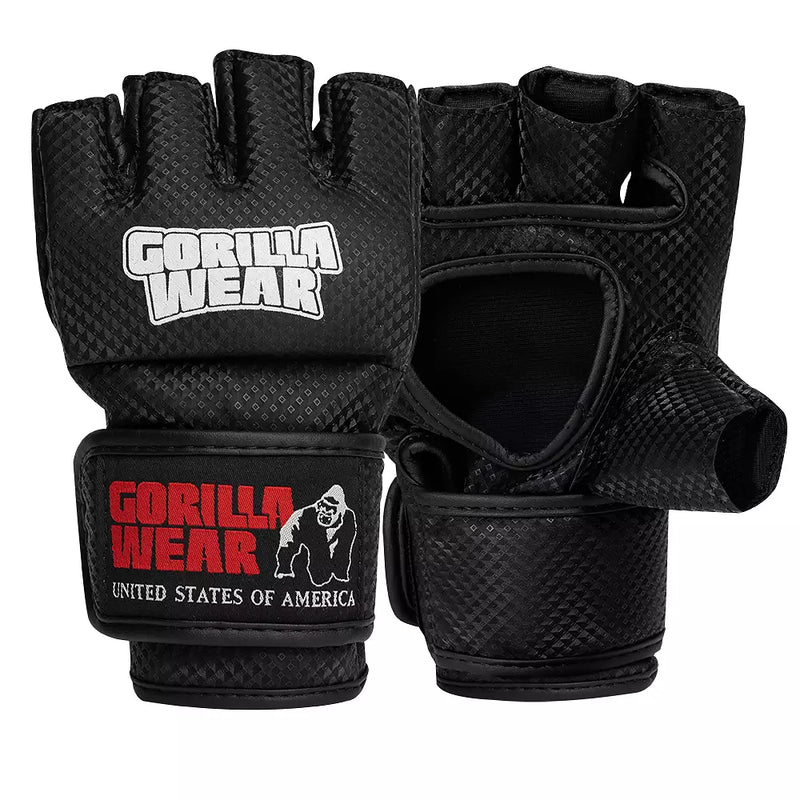  Ladda bild till gallerivisaren, Gorilla Wear Manton MMA Gloves (with thumb), black/white
