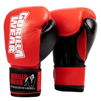  Ladda bild till gallerivisaren, Gorilla Wear Ashton Pro Boxing Gloves, red/black
