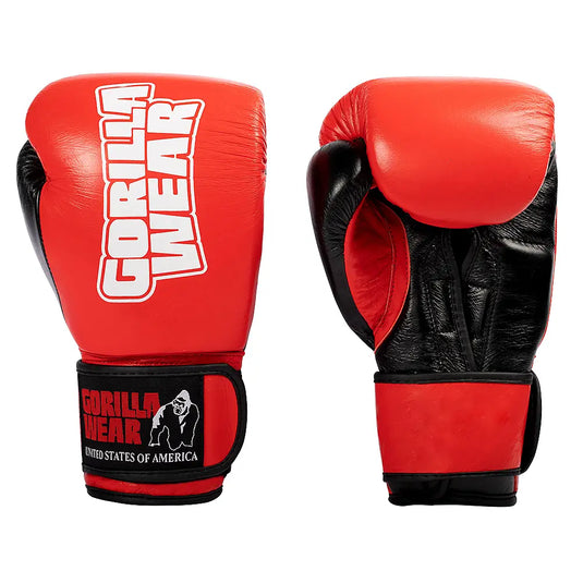 Gorilla Wear Ashton Pro Boxing Gloves, red/black