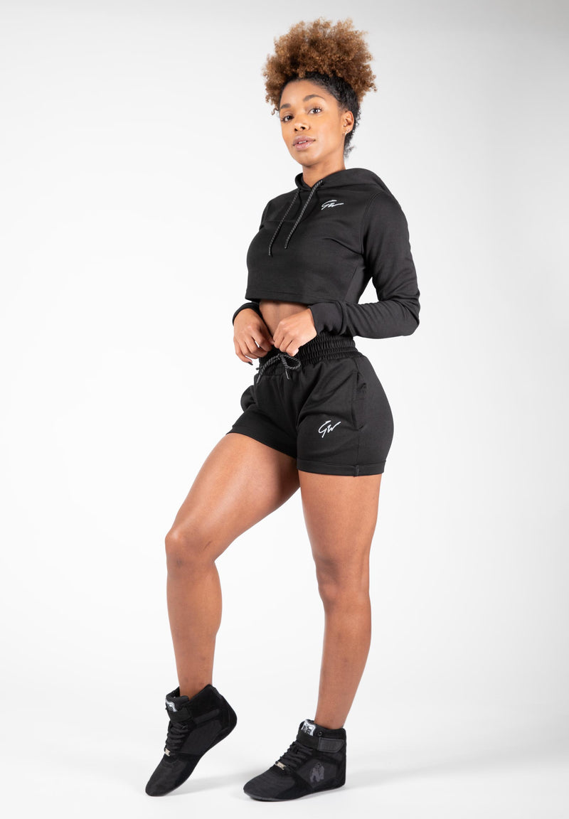  Ladda bild till gallerivisaren, Gorilla Wear Pixley Crop Top Hoodie, black
