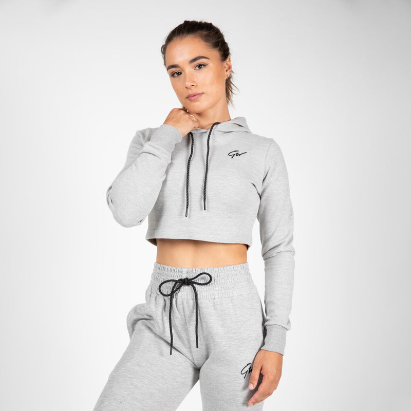  Ladda bild till gallerivisaren, Gorilla Wear Pixley Crop Top Hoodie, grey
