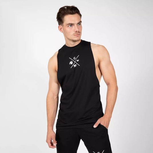 Gorilla Wear Cisco Drop Armhole Tank Top, black/white
