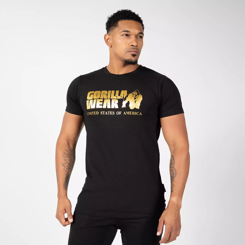  Ladda bild till gallerivisaren, Gorilla Wear Classic T-Shirt, black/gold
