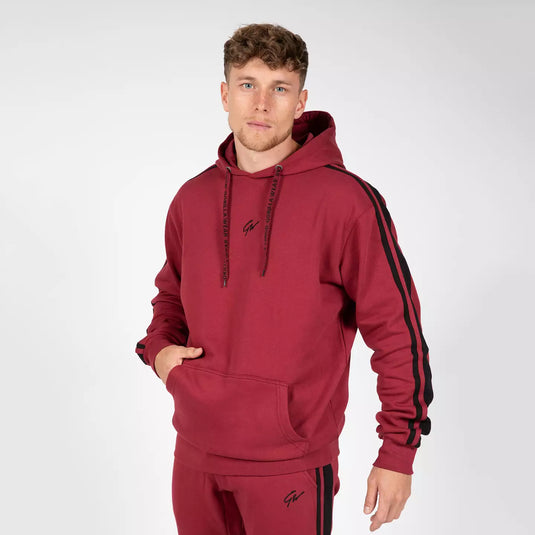 Gorilla Wear Banks Oversized Hoodie, burgundy red/black