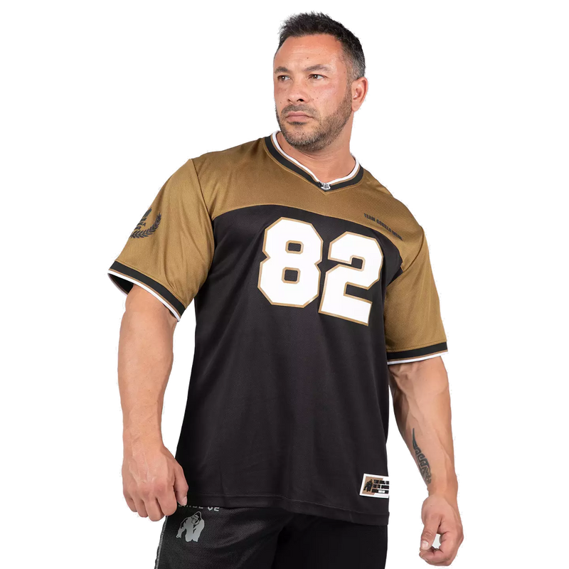  Ladda bild till gallerivisaren, Gorilla Wear Trenton Football Jersey, black/gold
