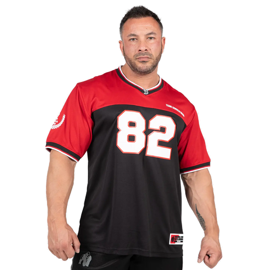 Gorilla Wear Trenton Football Jersey, black/red