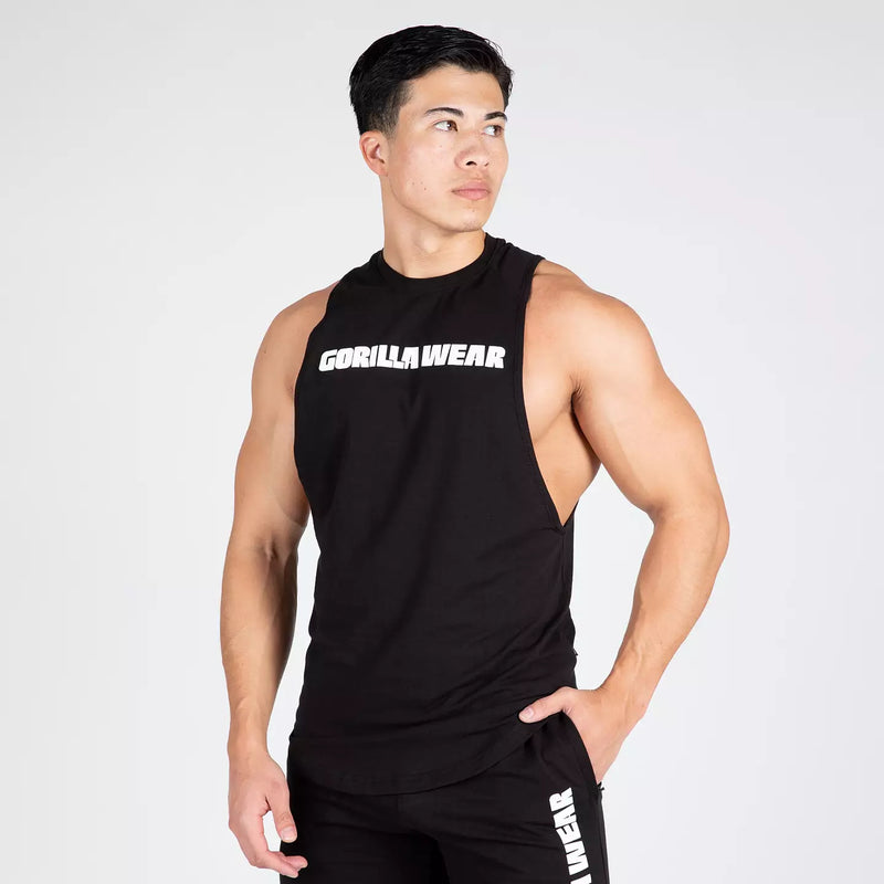  Ladda bild till gallerivisaren, Gorilla Wear Milo Drop Armhole Tank Top, black

