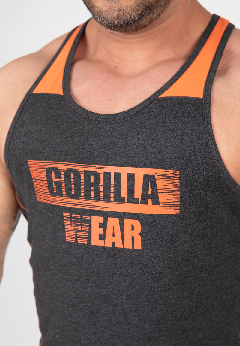  Ladda bild till gallerivisaren, Gorilla Wear Wallace Tank Top, grey/orange
