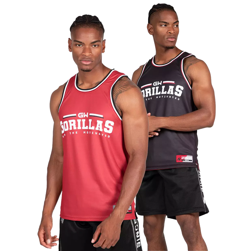  Ladda bild till gallerivisaren, Gorilla Wear Keene Reversible Tank Top, red/black

