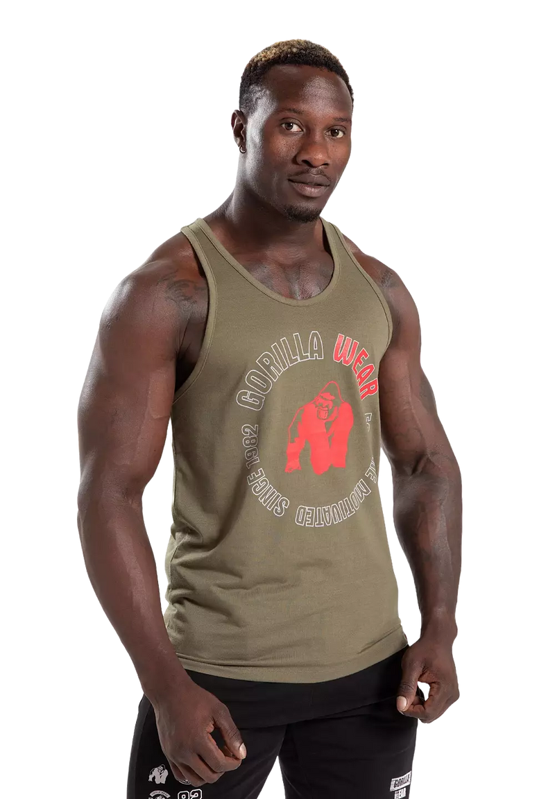  Ladda bild till gallerivisaren, Gorilla Wear Lafayette Racerback Tank Top, army green
