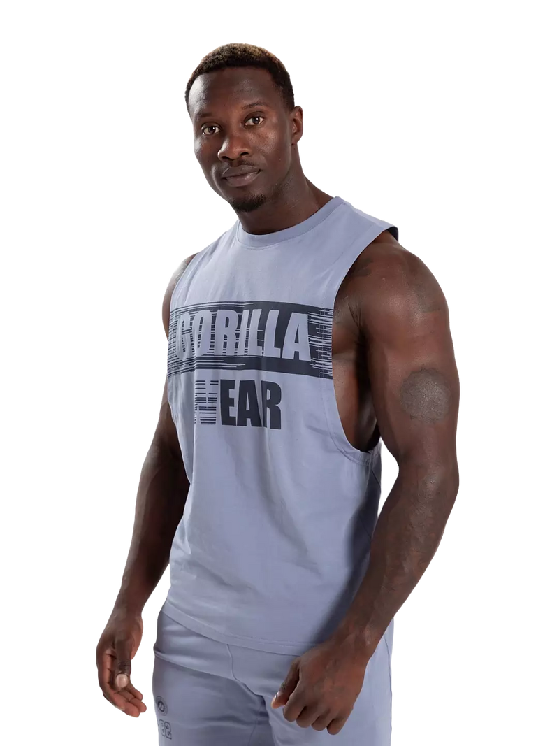  Ladda bild till gallerivisaren, Gorilla Wear Lopez Drop Armhole Tank Top, stonewash blue
