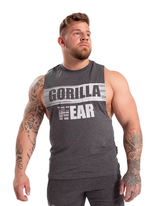 Gorilla Wear Lopez Drop Armhole Tank Top, dark grey melange