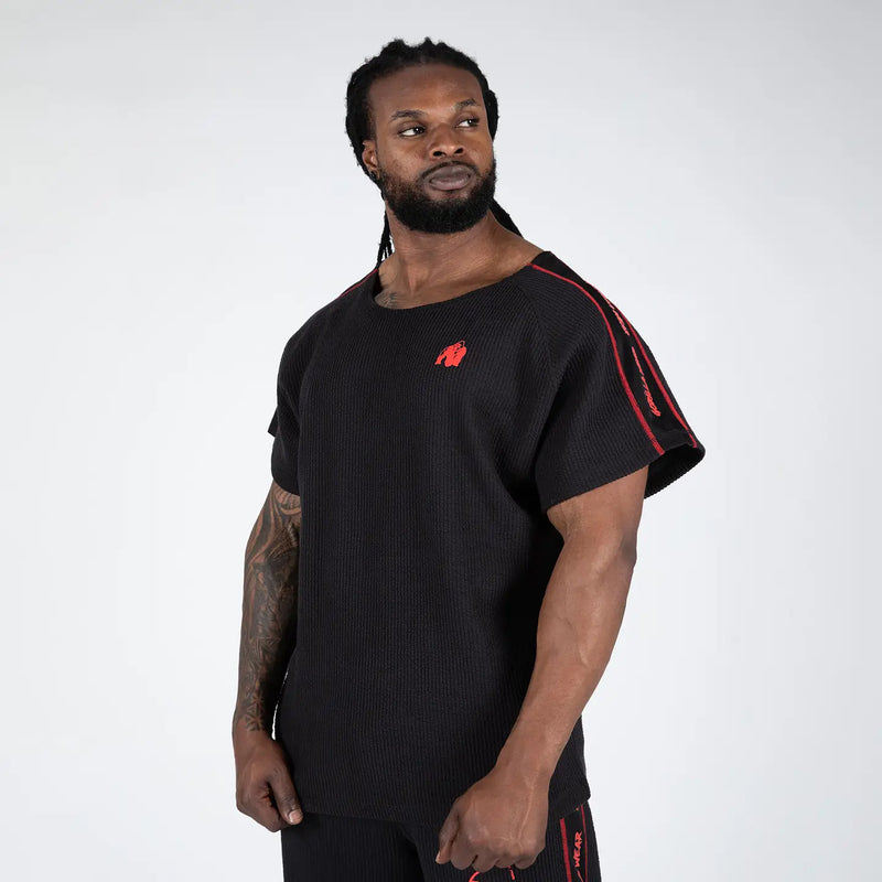  Ladda bild till gallerivisaren, Gorilla Wear Buffalo Old School Workout Top, black/red
