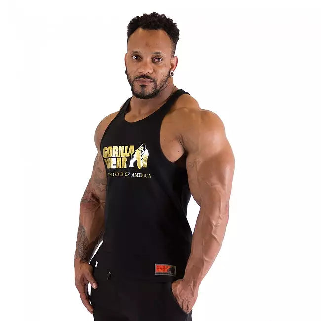  Ladda bild till gallerivisaren, Gorilla Wear Classic Tank Top, black/gold
