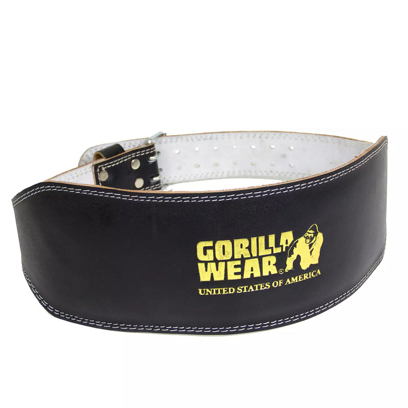  Ladda bild till gallerivisaren, Gorilla Wear 6 Inch Padded Leather Belt, black/gold
