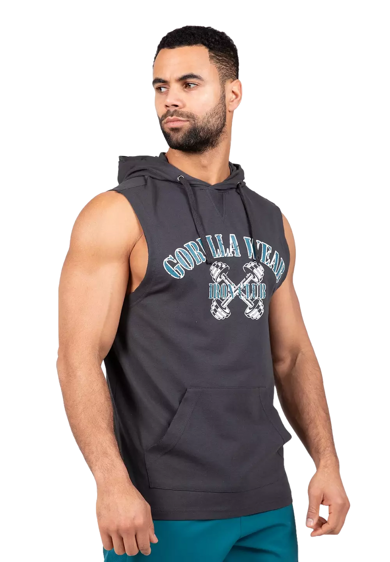  Ladda bild till gallerivisaren, Gorilla Wear Chico S/L Hooded T-Shirt, dark grey
