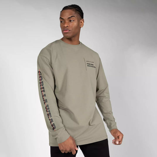 Gorilla Wear Boise Oversized Long Sleeve, army green