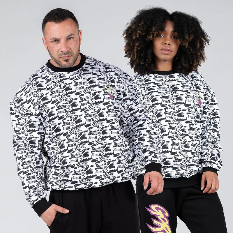  Ladda bild till gallerivisaren, Gorilla Wear Legacy Oversized Sweatshirt, white/ black
