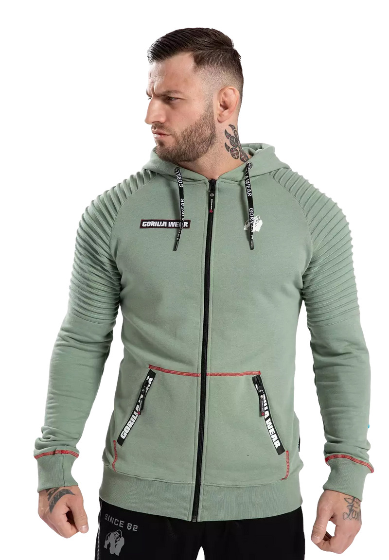  Ladda bild till gallerivisaren, Gorilla Wear Georgia Zipped Hoodie, green bay
