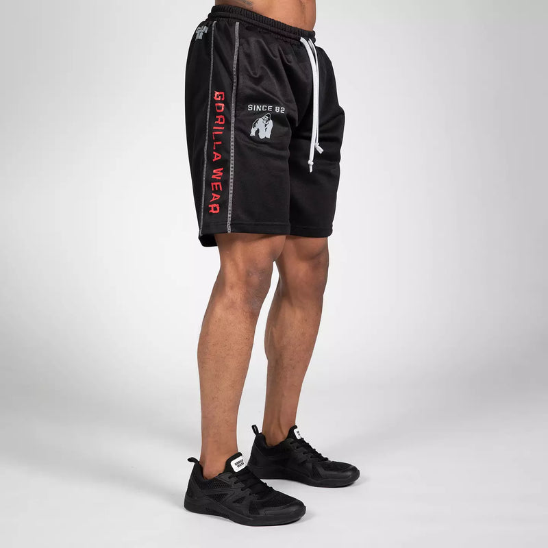  Ladda bild till gallerivisaren, Gorilla Wear Functional Mesh Shorts, black/red
